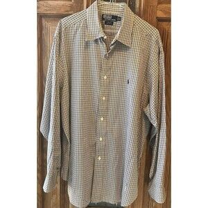 Vintage Polo Ralph Lauren Andrew Checked Dress Shirt Men's 17 34/35 EUC